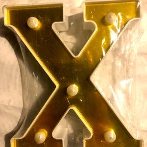 Gold Light up Led Marquee letter X